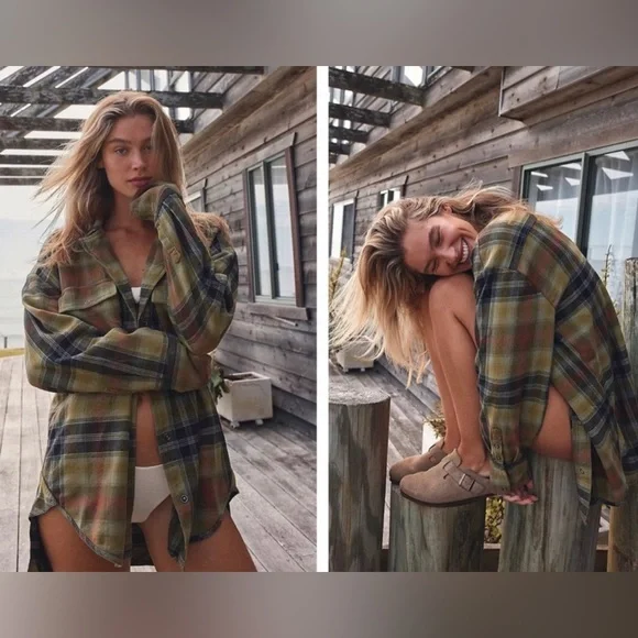 We The Free Izzy Multicolor Plaid Flannel Button Down Shirt - Picture 3 of 11